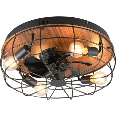 Afbeelding van REALITY TRONDHEIM Ventilator Zwart mat excl. 4x E27 4W