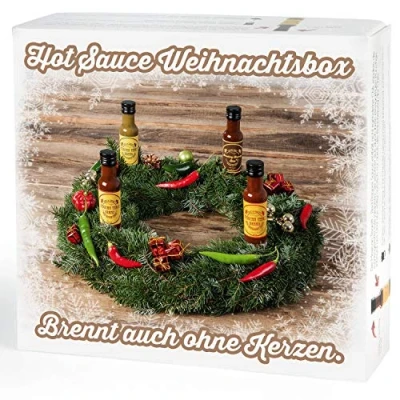 Afbeelding van Mexican Tears® Hot Christmas Saus Habanero Chili Chili, Chipotle en zeezout Perfect voor BBQ, Pulled varkensvlees kruiden [4 x 100 ml scherpe saus]