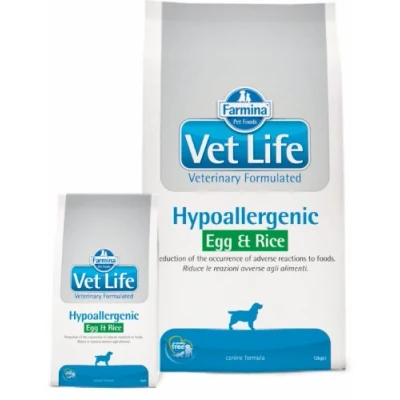 Afbeelding van Vet Life hondenvoeding Hypoallergenic Ei met Rijst 12 kg.