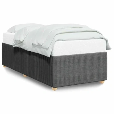 Afbeelding van vidaXL Bedframe stof donkergrijs 90x190 cm