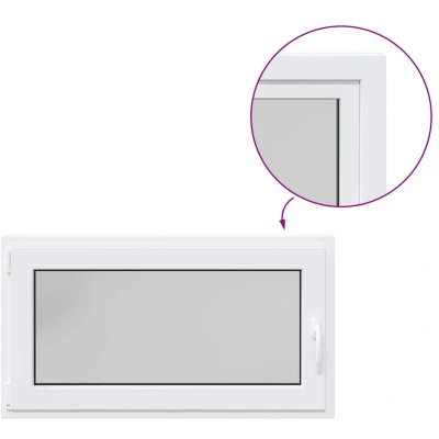 Afbeelding van vidaXL Kelderraam RISOR 110x60 cm draaikiep draai DIN links wit