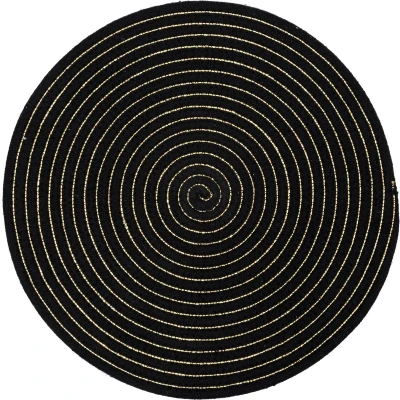Afbeelding van Atmosphera onderlegger set van 2 Glanzend Zwart Placemat D35 cm