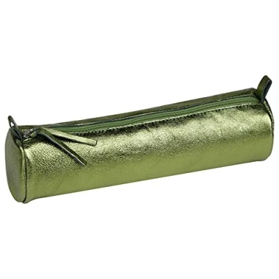 Afbeelding van Clairefontaine 8711C ronde etui van echt lamsleer, 22 cm x 5,5 diameter