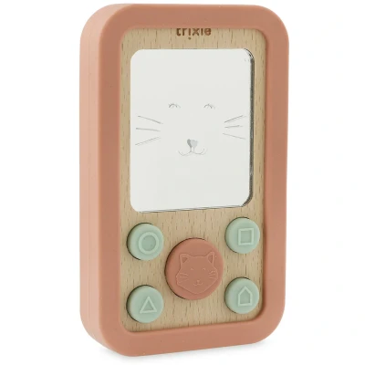 Afbeelding van Trixie Wooden silicone baby phone Mrs. Cat