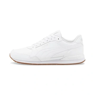 Afbeelding van Puma ST Runner V3 Unisex Sneakers laag, Maat: 44, white/puma white/gum Leer en imitatieleer