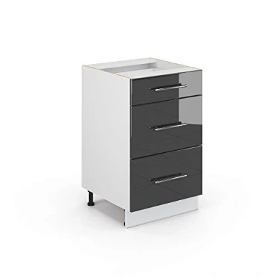 Afbeelding van Vicco Keukenonderkast Fame Line, Antraciet Hoogglans/Wit, 50 cm zonder werkblad