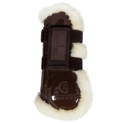 Afbeelding van Kentucky Peesbeschermers Velcro Vegan Sheepskin Bruin M