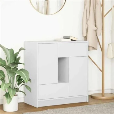 Afbeelding van vidaXL Dressoir met lades en deuren 70,5x34x74,5 cm wit