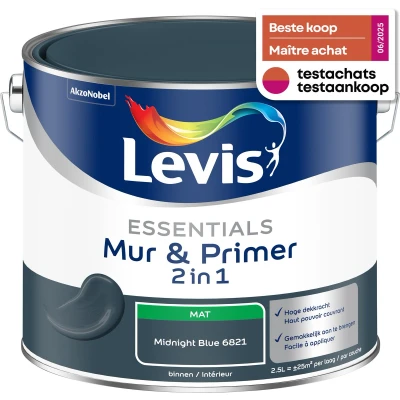Afbeelding van Levis Essentials Mur &amp; Primer Midnight Blue 6821 2,5 L