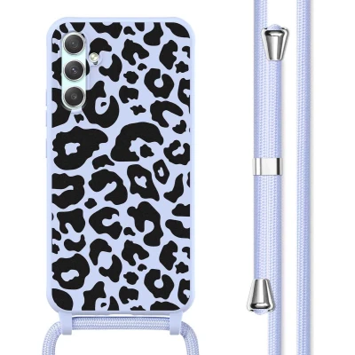 Afbeelding van imoshion hoesje Geschikt voor Samsung Galaxy A34 (5G) met koord Siliconen design Meerkleurig / Animal Lila