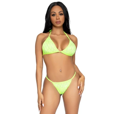 Afbeelding van Leg Avenue Domino Bikini Set Lime