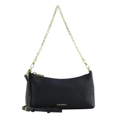 Afbeelding van COCCINELLE Leren schoudertas Aura Mini Bag Grained Leather Midnight Blue donkerblauw