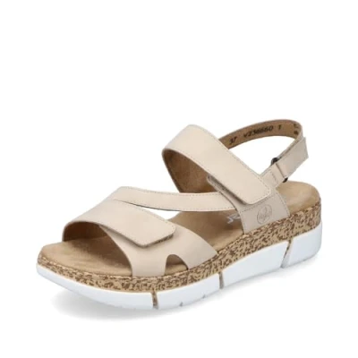 Afbeelding van Rieker modieuze damessandalen V2366, Beige, 40 EU