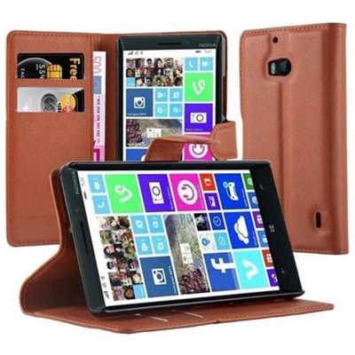 Afbeelding van Cadorabo Hoesje geschikt voor Nokia Lumia 929 / 930 in CHOCOLADE BRUIN Beschermhoes met magnetische sluiting, standfunctie en kaartvakje Book Case Cover Etui