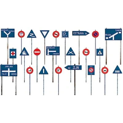 Afbeelding van 1:35 MiniArt 35655 Czechoslovakian Traffic Signs for Diorama Plastic Modelbouwpakket
