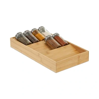 Afbeelding van Relaxdays kruidenrek lade liggend kruiden organizer rek kruidenpotje specerijenrek