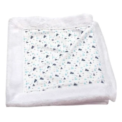 Image de DOMIVA Couverture BorÃ©ale Microfibre 100% Polyester Blanc/Bleu 75 x 100 cm