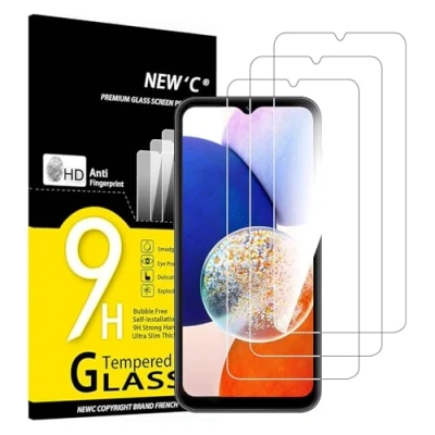 Afbeelding van NEW&#039;C displaybeschermfolie voor Samsung Galaxy A14 5G/4G, M14 5G, van gehard glas, 0,33 mm, ultra transparant, zeer robuust