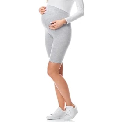 Image de Be Mammy BE20 230 legging de grossesse long en coton pour femme enceinte, grossesse, culotte taille haute, doux et élastique, gris, XL