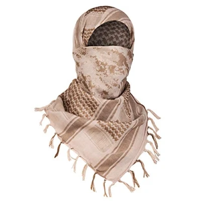 Image de FREE SOLDIER Foulard 100% Coton écharpe Militaire Shemagh Tactique désert Keffiyeh avec Tassel 43 x Pouces,Sable de Camouflage
