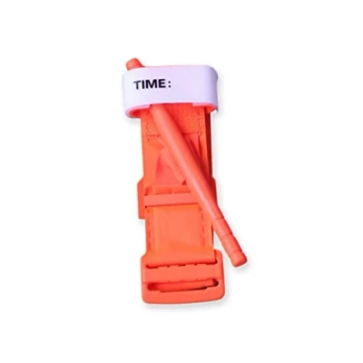 Afbeelding van Gima Militaire tactische tourniquet, met één hand te gebruiken, voor de onderste en bovenste ledematen, thermoplastische gesp veiligheidslier, oranje, 1 stuk