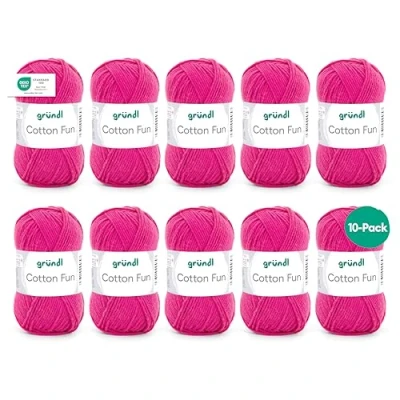 Afbeelding van Gründl Cotton Fun wol, katoen, fuchsia, 27 x 11 07 cm, 10 stuks