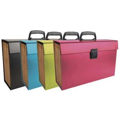 Image de Exacompta 58420E Trieur valisette avec poignée/fermeture bouton pressoir 20 compartiments 38,5 x 25 cm Couleurs Assorties