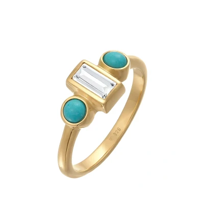 Afbeelding van Elli Topas Howlith Ring goldcoloured, Dames, Maat: 54, Gold coloured