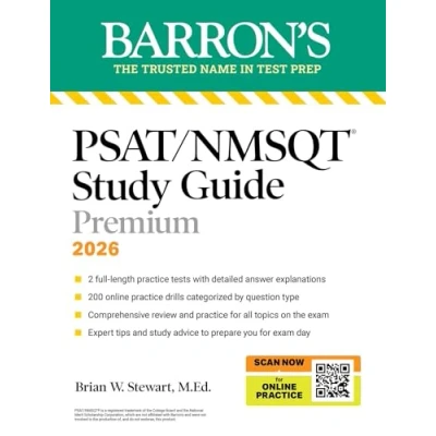 Afbeelding van Barron&#039;s Test Prep PSAT/NMSQT Premium Study Guide, 2026: 2 Practice Tests + Comprehensive Review+ 200 Online Drills