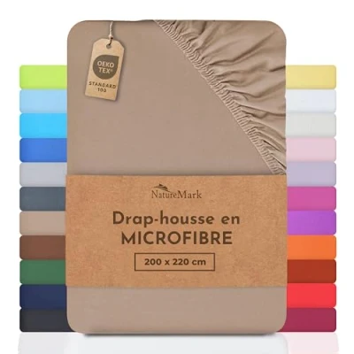 Afbeelding van NatureMark Microvezel hoeslaken tegen een betaalbare prijs. Veel merkmaten en kleuren (zand/beige, 200 x 220 cm)