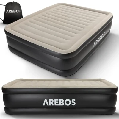 Afbeelding van AREBOS Luchtbed 2 persoons met ingebouwde pomp Incl. Draagtas en Reparatiekit 203 x 152,5 51
