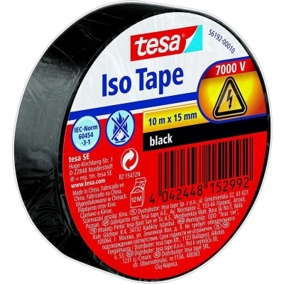 Afbeelding van tesa Iso Tape 56192 00010 22 Isolatietape Zwart (l x b) 10 m 15 mm 1 stuk(s)