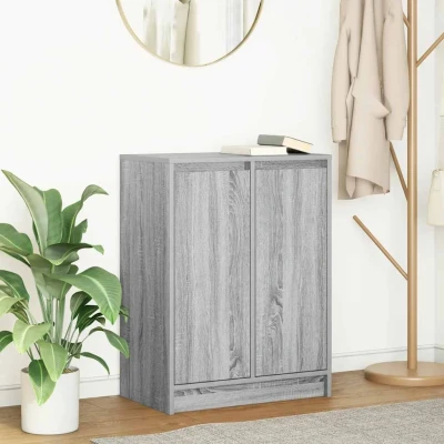 Afbeelding van vidaXL Dressoir 57x34x76 cm bewerkt hout grijs sonoma eikenkleurig