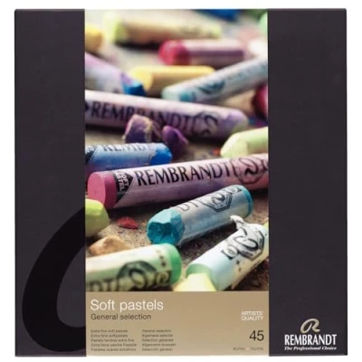 Afbeelding van Soft pastel set heel 45 kleuren softpastels pastelkrijt