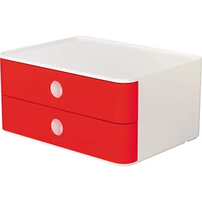 Afbeelding van Han Ha 1120 17 Smart Box Allison Met 2 Lades Kersen Rood, Stapelbaar