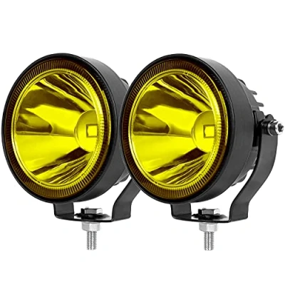 Afbeelding van SUFEMOTEC Led mistlamp, geel, 60 W, 10 cm werklicht, voor vrachtwagen, motorfiets, SUV, ATV, maritieme tractor, achteruitrijlicht, 12 V, 24 offroad straatkoplampen