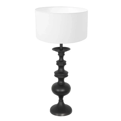 Afbeelding van Anne Light and home tafellamp Lyons zwart metaal 40 cm E27 fitting 3482ZW