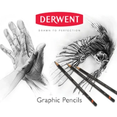 Afbeelding van Derwent Graphic Medium potloden set in blik assorti 12 stuks