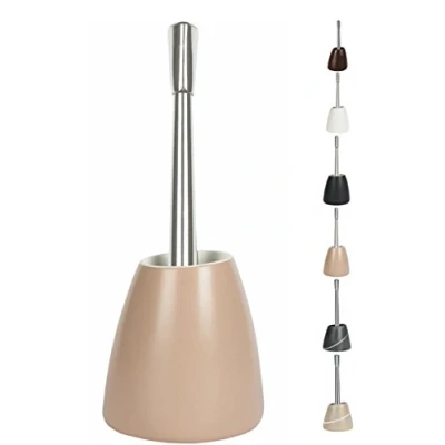Afbeelding van Spirella Bahama toiletborstelhouder, Etna, wc set, om neer te zetten, natuursteen, keramiek, 17 x 13 38 cm, beige