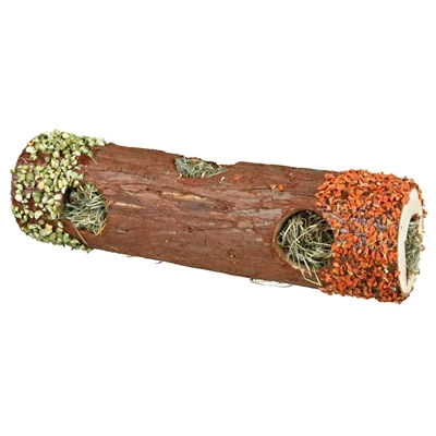 Afbeelding van Trixie Tunnelbuis Met Hooi En Hibiscusbloesem / Wortel Erwt 20X6,5X6,5 CM 25 GR (398204)