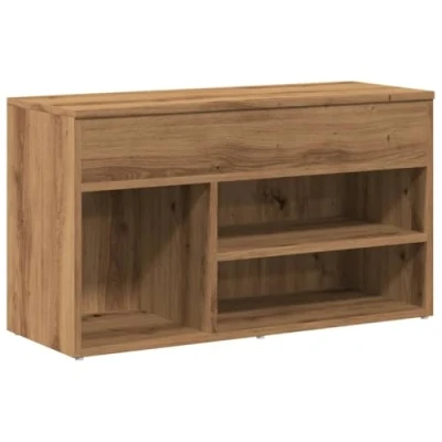 Image de vidaXL Banc à chaussures chêne artisanal 80x30x45 cm bois d&#039;ingénierie856757