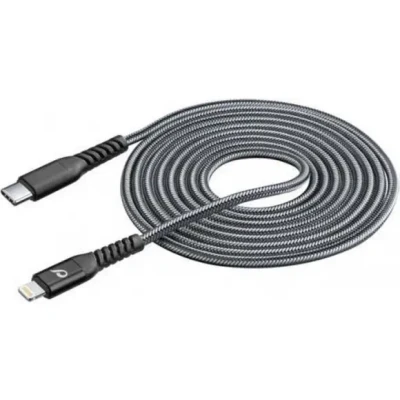 Afbeelding van Cellularline usb kabel, kevlar c naar Apple lightning 2m, zwart