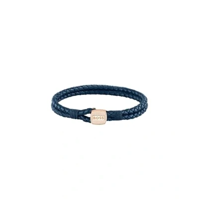 Afbeelding van BOSS SEAL Armband Blue/rose goldcoloured, Heren, Maat: One Size, gold coloured