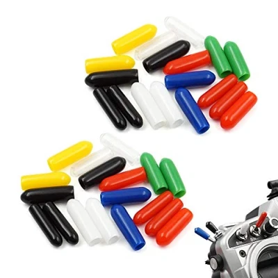 Afbeelding van RC zender schakelaarhoezen, kleurrijke rubberen antislipdop voor Jumper T16 T18 FrSky X9D QX7 Flysky Spektrum DX8e, 36 stuks