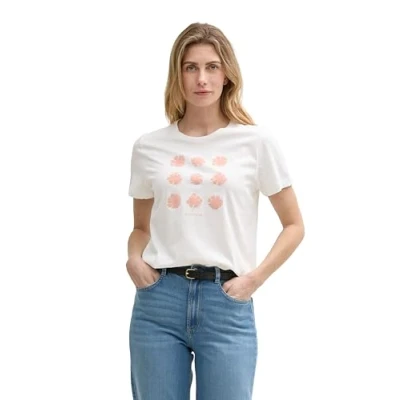 Image de TOM TAILOR T shirt pour femme, 10315 Whisper White, M