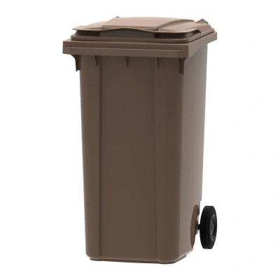 Afbeelding van Mini Rolcontainer / Afvalcontainer 240ltr Bruin Rolcontainers en Afvalcontainers