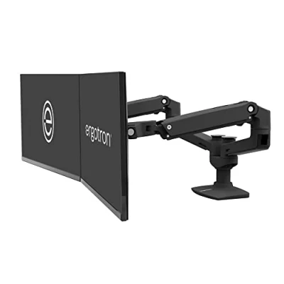 Afbeelding van Ergotron LX Dual Arm Stacking Desk Mount Monitor tafelbeugel 2 voudig 38,1 cm (15) 61 (24) Wit In hoogte verstelbaar, Draaibaar, Kantelbaar, Zwenkbaar