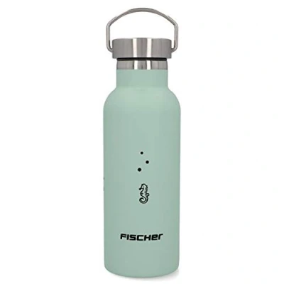 Afbeelding van FISCHER Drinkfles van roestvrij staal, 500 ml, kinderen, schroefsluiting, voedselveilig groen