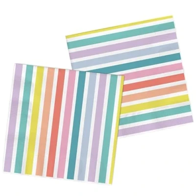 Afbeelding van Servetten Pastel Stripes 20stk