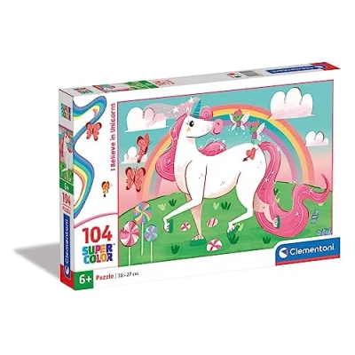 Image de Clementoni supercolor puzzle licorne 104 pièces (27106)